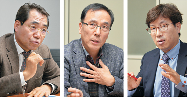 오병석, 오순환, 정남식 (왼쪽부터)