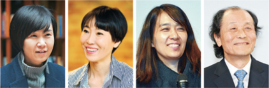 올해 신작을 들고 차례로 독자들을 찾아오는 작가들. 왼쪽부터 조남주, 정유정, 한강, 조정래 작가.