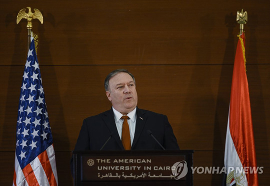 중동 순방 중인 마이크 폼페이오 미국 국무장관  [AP=연합뉴스]