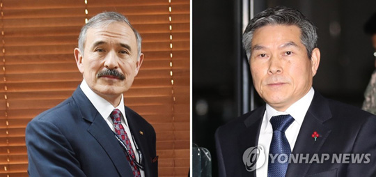 해리 해리스 주한 미국대사 [기획재정부 제공]와 정경두 국방부 장관 [연합뉴스DB]
