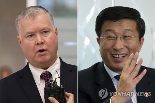 왼쪽은 스티븐 비건 미국 국무부 대북정책특별대표 [연합뉴스DB], 오른쪽은 김혁철 전 스페인 주재 북한대사 [사진출처 EPA]