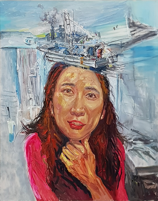 류성환, 만석포구 부어치킨 사장님, 100×80.3㎝, 캔버스 위에 오일, 2019