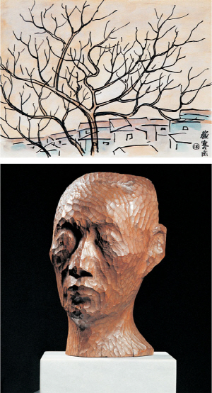 김종영의 작품 ‘세한도’(1973·위 사진)와 ‘자각상’(1964·아래).  김종영미술관 제공