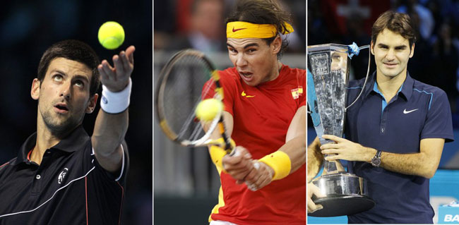 조코비치, 나달, 페더러[연합뉴스 자료사진]