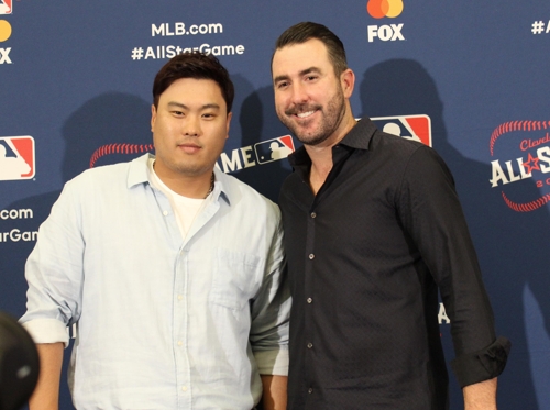 올스타전에서 선발 격돌하는 류현진과 벌랜더[촬영 신창용]