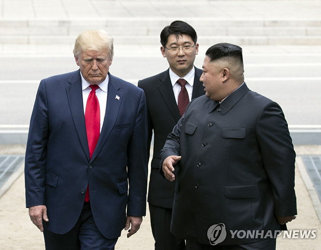 지난 6월 북미 정상의 판문점 회동 장면 [연합뉴스=자료사진]