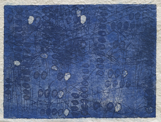 내적 관조(Internal Sight) 한지와 먹 분채, 45.5×60cm,  2017.