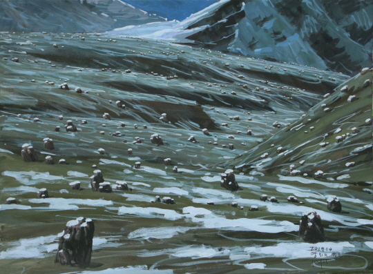 장명규, 땅위의 별들, 캔버스에 아크릴, 65×53㎝, 2019