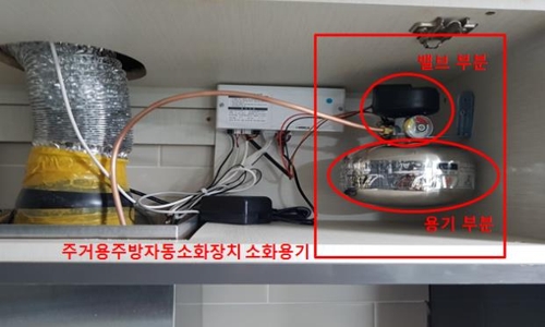 주거용 주방 자동소화장치 모습[소방청 제공]