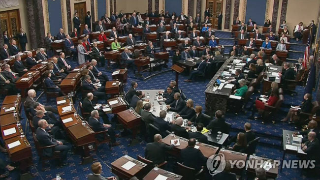 미 상원의 탄핵안 표결 [EPA=연합뉴스]