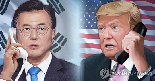 문재인 대통령 - 트럼프 대통령 통화 (PG)