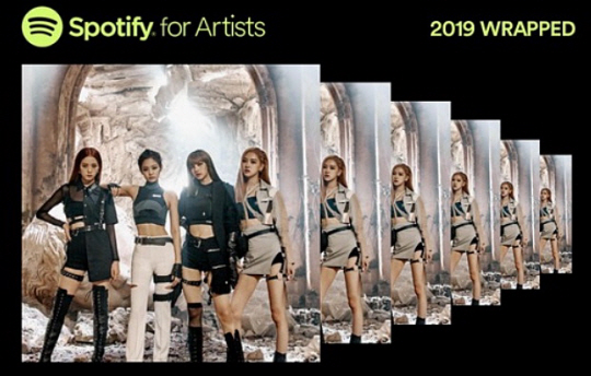 블랙핑크의 노래는 지난해 스포티파이에서 총 11억 회, 5690만 시간 재생됐다.