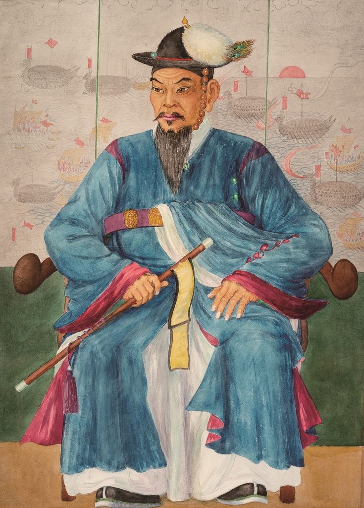 이것이 이순신 장군?영국 출신 화가 엘리자베스 키스가 그린 조선 시대 무인의 초상화. 수채화, 77 X 55 [책과함께 제공·재판매 및 DB 금지]