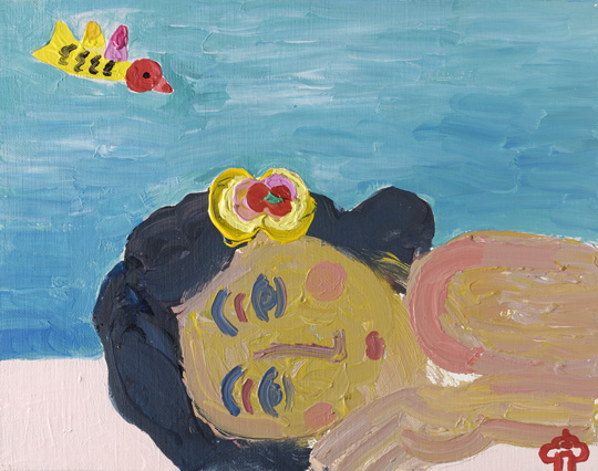 김병종 여인, 50×72.7㎝, 혼합재료에 먹과 채색, 2013.