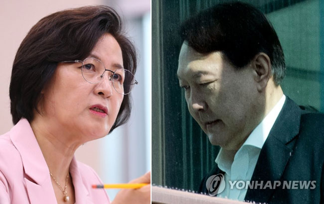 추미애 법무부 장관(왼쪽)과 윤석열 검찰총장 [연합뉴스 자료사진]