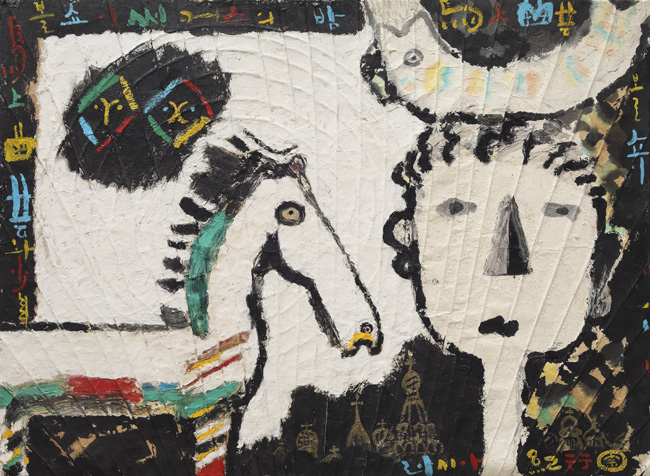 서커스의 추억_러시아 기행, 93x128cm, 한지에 먹과채색, 2000.