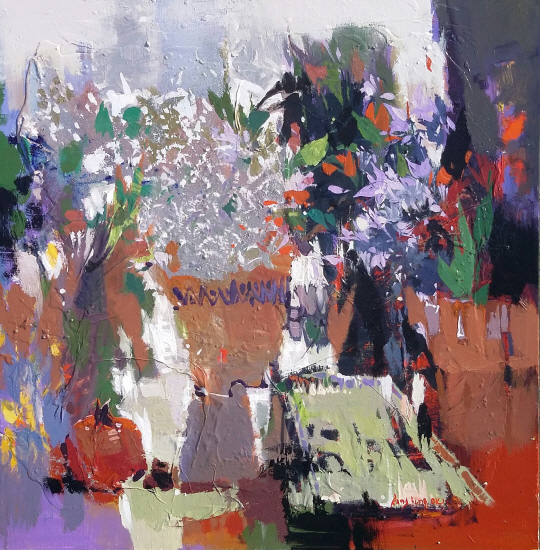 강정옥, 마주하다, 65×65㎝, 캔버스에 아크릴, 2016