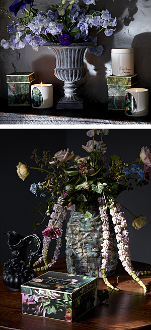 조 말론 런던이 최근 선보인 ‘마틴 톰슨 컬렉션’ 연출 사진들. 고급스러움과 여성스러움을 극대화한 ‘미모사 앤 카다멈’, 싱그러운 라임에 톡 쏘는 바질과 향기로운 백리향이 더해진 ‘라임 바질 앤 만다린’ 홈 캔들과 화려하게 핀 작약을 연상시키는 ‘피오니 앤 블러쉬 스웨이드’ 럭셔리 캔들 등 3종으로 구성됐다.