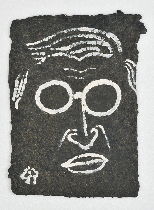 사르트르의초상, 21×15㎝, 종이에 먹과채색, 2020.  장 폴 사르트르(Jean Paul Sartre, 1905~1980)는 20세기 철학의 아이콘이었을 뿐 아니라 수많은 미술가, 문학가에게 영감을 주었다.