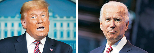 전후 세계질서가 세계화에  대한 반동과 급격한 기술진보 등으로 위기에 처한 상황에서 슈퍼파워 미국이, 더 나아가  세계가 어디로 나아갈지에  대해 완전히 상반된 길을 보여주는 상징적인 두 인물이다.  ‘벼락부자’ 트럼프의 충동성과  불예측성, ‘흙수저’ 바이든의  신사적 태도와 엘리티즘은  개인 성향 면에서도 현대의  갈등 단면을 축약적으로  보여주고 있다.