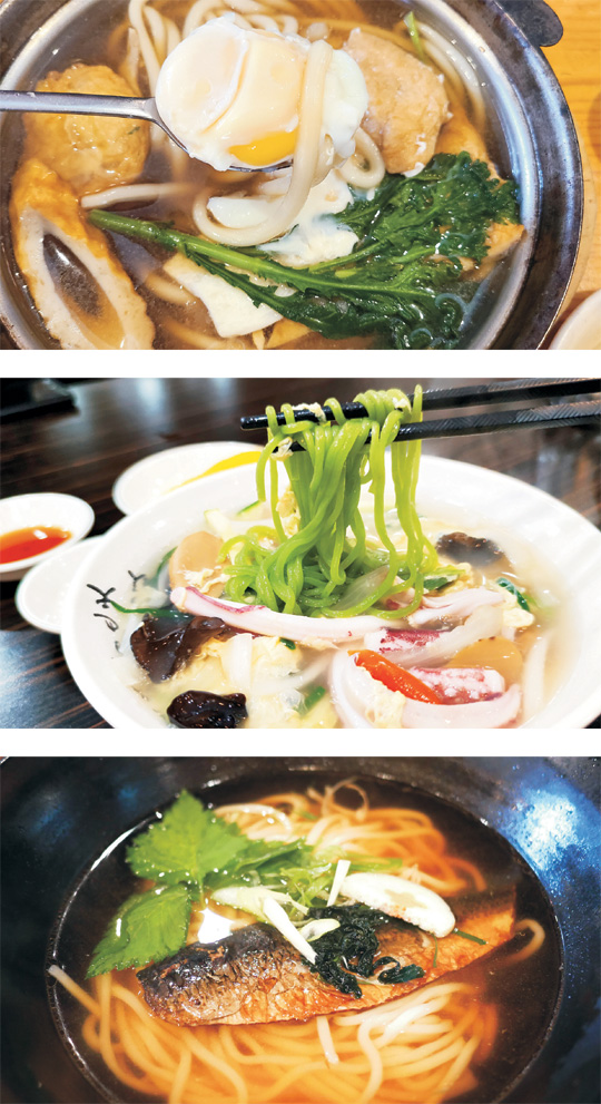 우동이라고 다 같은 게 아니다. 한·중·일의 우동은 지정학적 차이만큼이나 다종다양하다. 중국 우동이 삼국지 조조가 지배한 위를 닮았다면, 일식 우동은 손권의 동오, 한국의 분식우동은 유비의 촉한에 비유할 만하다. 서울 서소문의 노포 유림면의 냄비국수(위)는 한국식 우동하면 가장 먼저 떠오르는 곳이고, 종로 안래홍의 우동(가운데)은 중화요리식, 합정동 우동카덴의 청어우동(아래)은 정통 일본식이다.