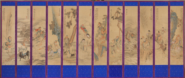 근대기에 제작된 ‘신선도’ 12폭 병풍.