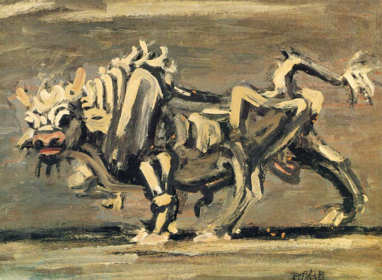 이중섭, 흰소, 나무판에 유채, 41×29㎝, 1955.