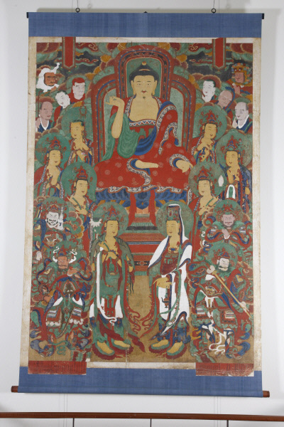 전남 장성 백양사에서 300년 넘게 전래된 ‘아미타여래설법도(阿彌陀如來說法圖)’