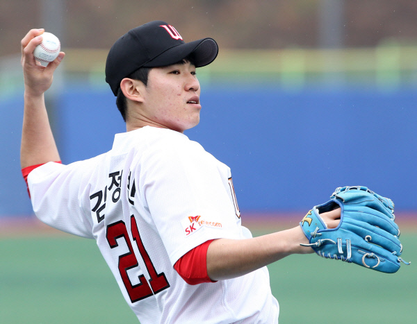 신세계 이마트야구단의 김정빈.  신세계 이마트 야구단 제공.