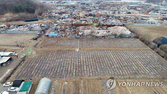 투기 의혹 제기된 재활용사업장 인근 토지 (시흥=연합뉴스)