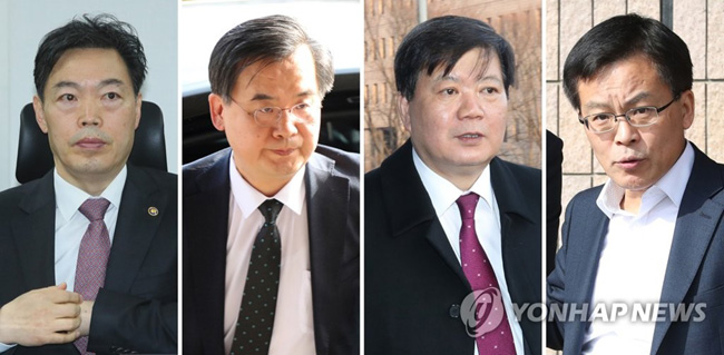 (서울=연합뉴스) 검찰총장후보추천위는 29일 회의를 열어 김오수 전 법무부 차관(왼쪽부터)과 구본선 광주고검장, 배성범 법무연수원장, 조남관 대검찰청 차장검사를 차기 검찰총장 후보로 법무부 장관에게 추천했다. 2021.4.29 [연합뉴스 자료사진]