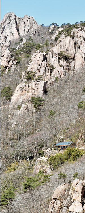 전남 영암 월출산 중턱 노적봉 아래서 세상에 등을 돌린 채 숨어 있는 암자 상견성암. 이 암자에서 근대한국불교의 선지식으로 꼽히는 청화스님이 홀로 3년 동안 묵언 수행을 했다.