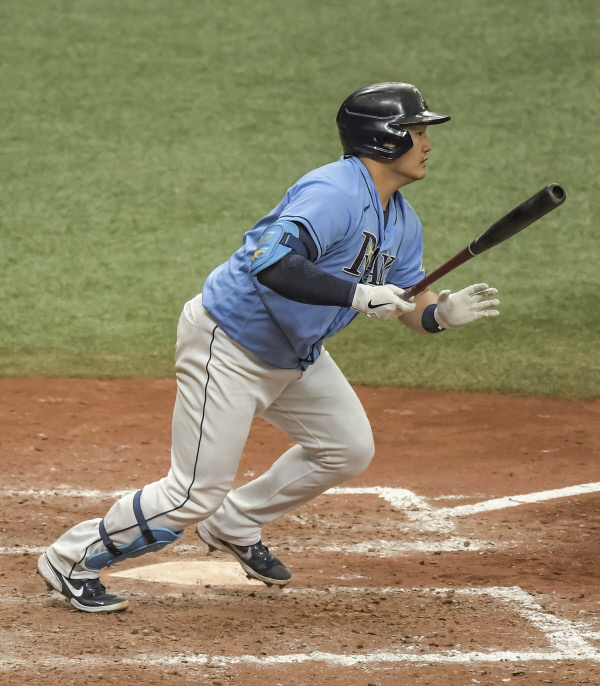 탬파베이 레이스의 최지만.  AP뉴시스