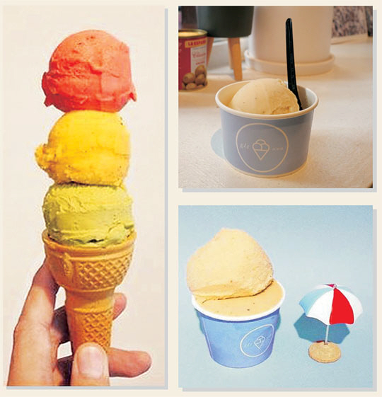 한국인의 주식인 쌀을 비롯해 헤이즐넛, 소금버터, 피스타치오 등을 이탈리아풍으로 즐길 수 있는 ‘glt젤라또’의 젤라토들.   glt젤라또 인스타그램 캡처