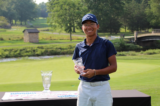 아버지가 주최한 대회에서 3위를 차지한 최경주의 차남 최강준. [최경주 재단 제공. 재판매 및 DB 금지]