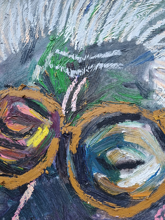 김병종, 작가초상, 혼합재료, 20×26㎝, 2019.