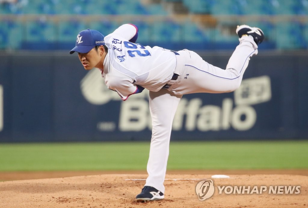 삼성 백정현의 역투[연합뉴스 자료사진]