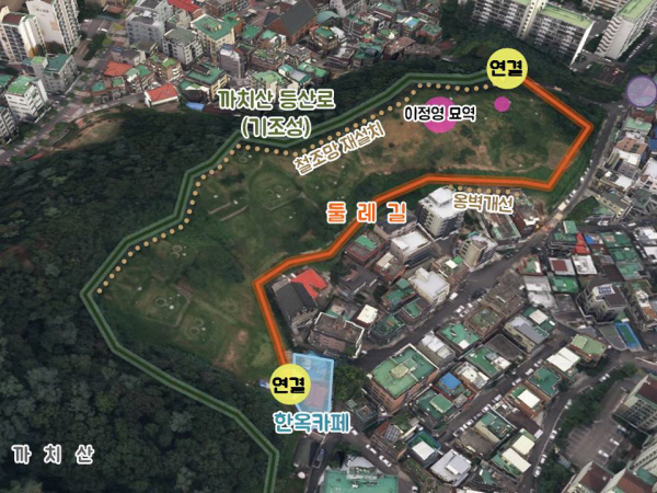 서울 동작구 사당4동 역사문화둘레길 위치도. 동작구청 제공