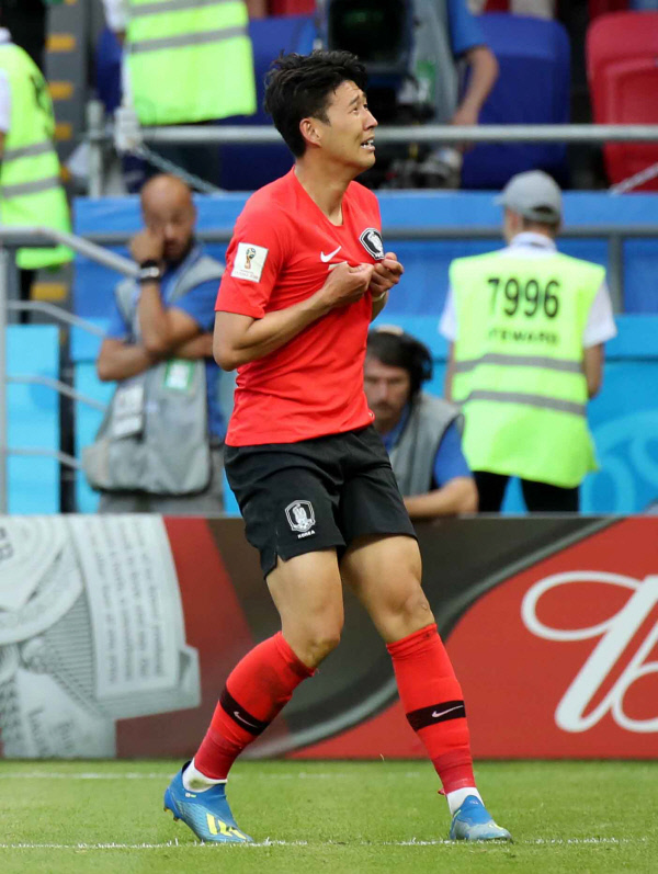 독일과 2018 러시아월드컵 F조 조별리그 3차전에서 득점포를 가동한 손흥민. 뉴시스