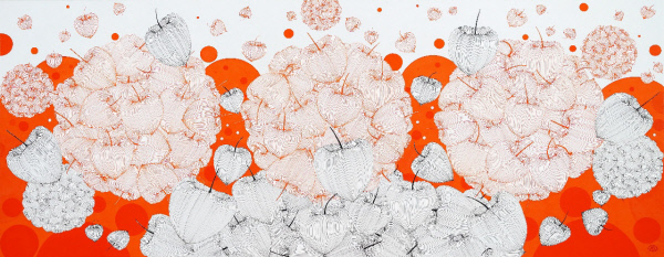 Good luck in 꽈리, 65 x 160 cm, 장지에 주묵, 2021.
