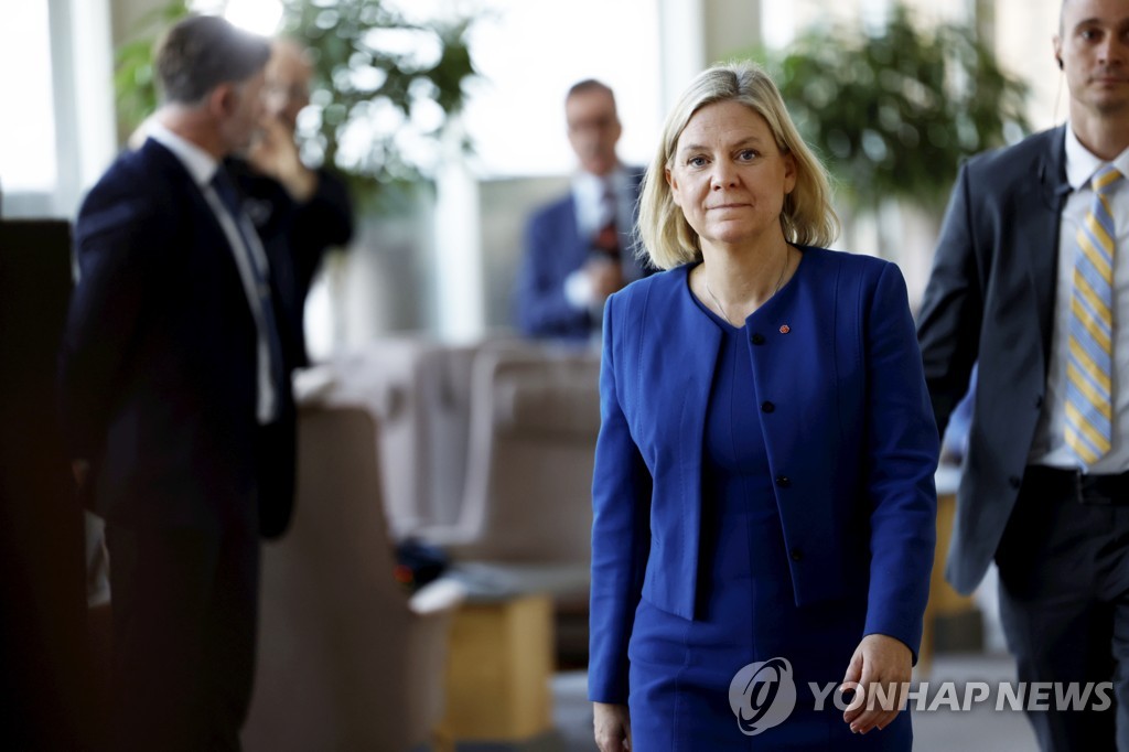 스웨덴 새 총리에 선출된 집권 사회민주당의 마그달레나 안데르손 대표 [EPA 연합뉴스 자료사진. 재판매 및 DB 금지]