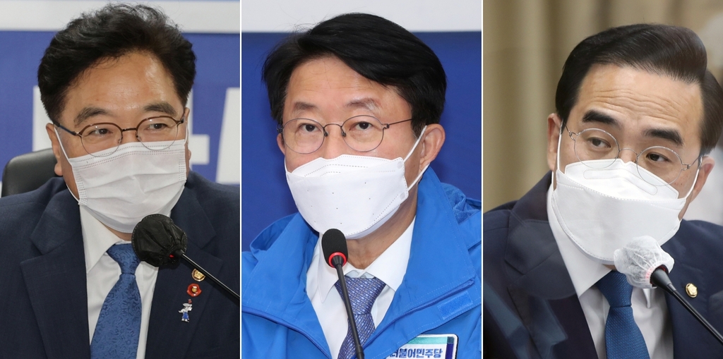 與선대위 3인방 우원식·조정식·박홍근 2선후퇴…“현장 가겠다”우원식(왼쪽부터)·조정식·박홍근 의원 [연합뉴스 자료사진]