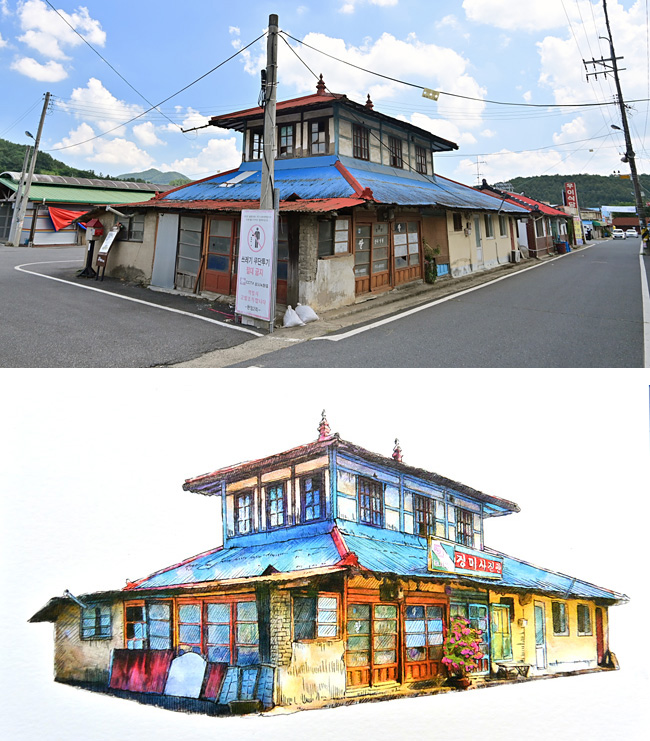 일본식 건축양식으로 지어진 2층 목조주택 장미사진관. 처음에는 싸전이었다가 모시전, 어물전, 여관, 대폿집, 사진관으로 쓰였다.