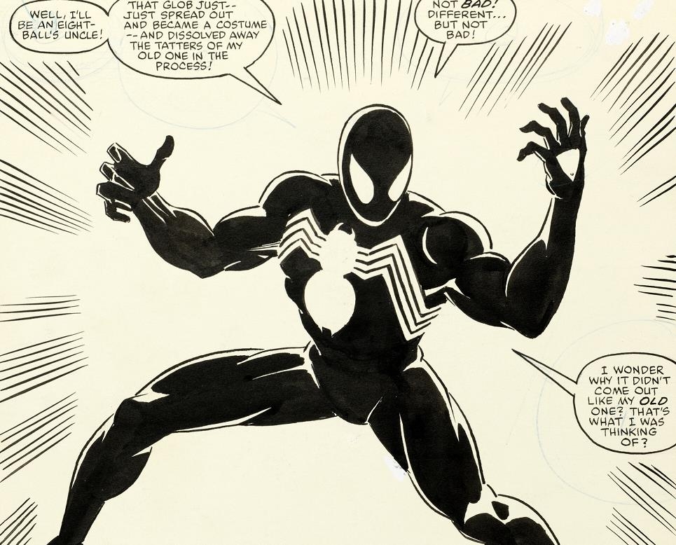 40억 원에 낙찰된 ‘블랙슈트’ 스파이더맨 만화책 페이지[헤리티지 옥션 트위터 캡처. 재판매 및 DB 금지]