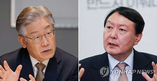 더불어민주당 이재명 대선후보(왼쪽)와 국민의힘 윤석열 대선후보 [연합뉴스 자료사진]
