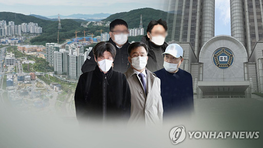 법정 조우한 ‘대장동’ 사업자들 (CG) [연합뉴스TV 제공]