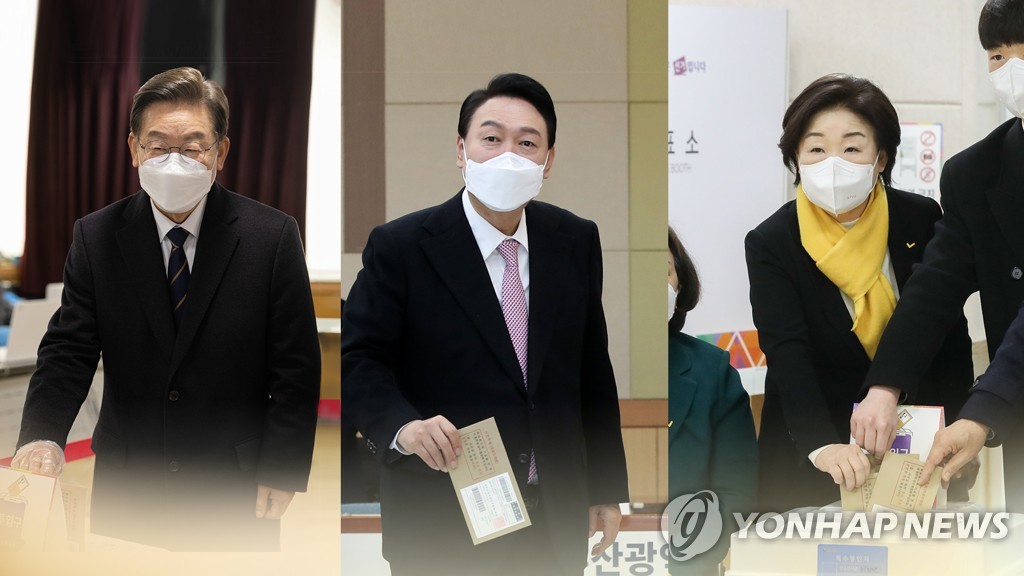 사전투표 하는 이재명,윤석열,심상정 (CG)[연합뉴스TV 제공]