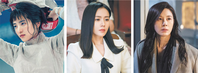 (왼쪽 사진부터) tvN ‘스물다섯, 스물하나’, JTBC ‘서른, 아홉’, tvN ‘킬 힐’은 세대별 여성들이 가진 고민을 디테일하게 그리며 여성 서사를 단단하게 구축한다.