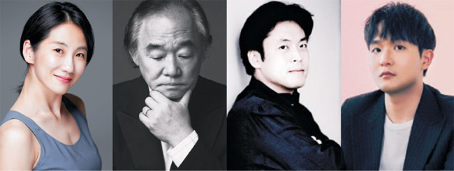 발레리나 김지영(왼쪽부터), 피아니스트 백건우·김선욱·선우예권. 마포문화재단 제공