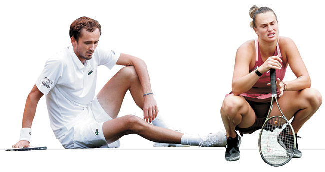 남자 세계랭킹 2위  러시아의 다닐 메드베데프(사진 왼쪽). 여자 세계랭킹 4위  벨라루스의 아리나 사발렌카.